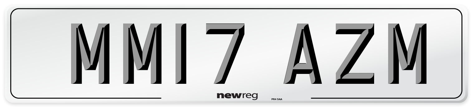 MM17 AZM Number Plate from New Reg